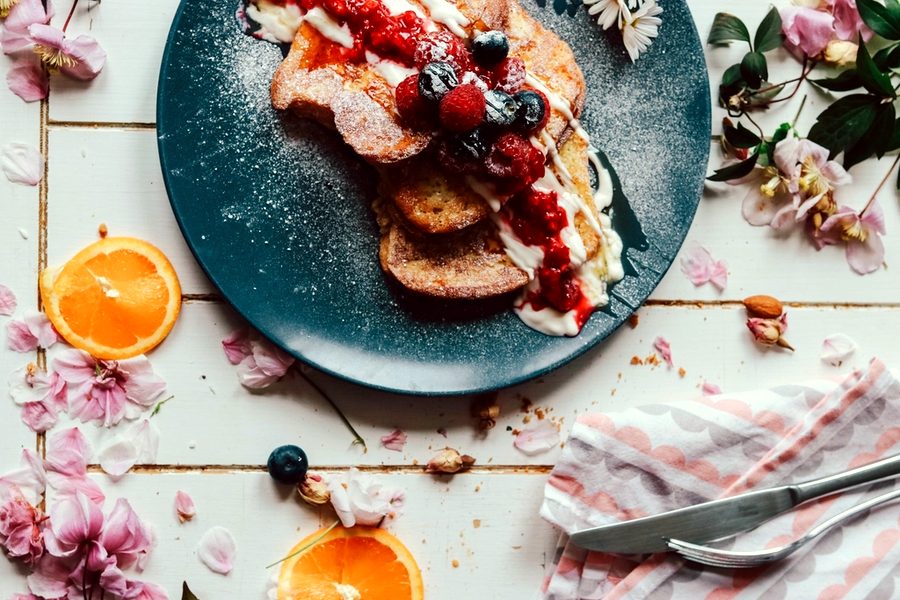 With the breakfast book